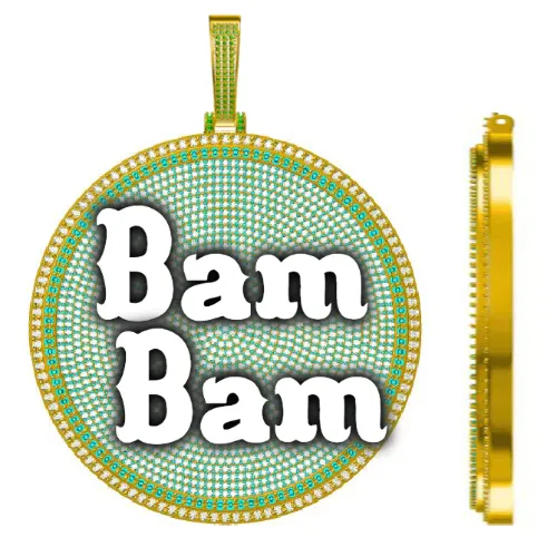 CUSTOM LETTER NECKLACE 3D BIG DISC sold by The GUU Shop