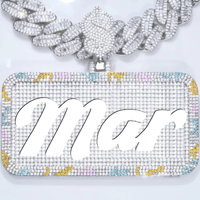 CUSTOM LETTER NECKLACE 3D COLORFUL SQUARE made by The GUU Shop