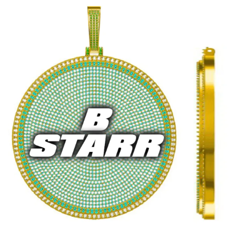 CUSTOM LETTER NECKLACE 3D BIG DISC sold by The GUU Shop