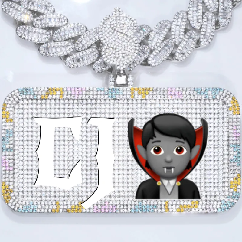 CUSTOM LETTER NECKLACE 3D COLORFUL SQUARE sold by The GUU Shop