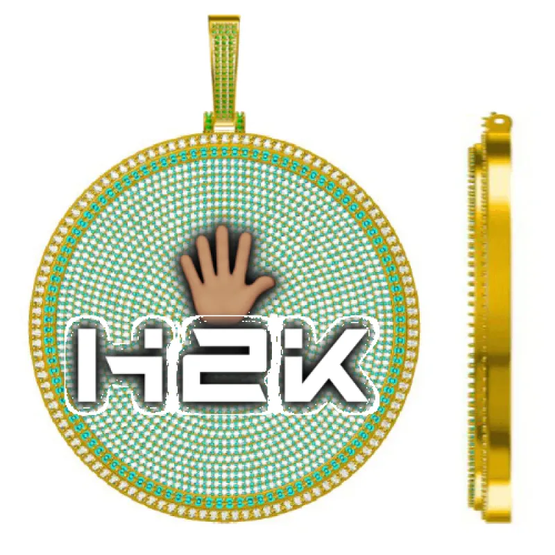 CUSTOM LETTER NECKLACE 3D BIG DISC sold by The GUU Shop