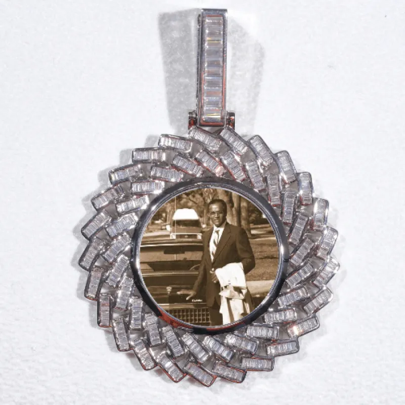 Large 3D Baguette Custom Picture Pendant sold by The GUU Shop