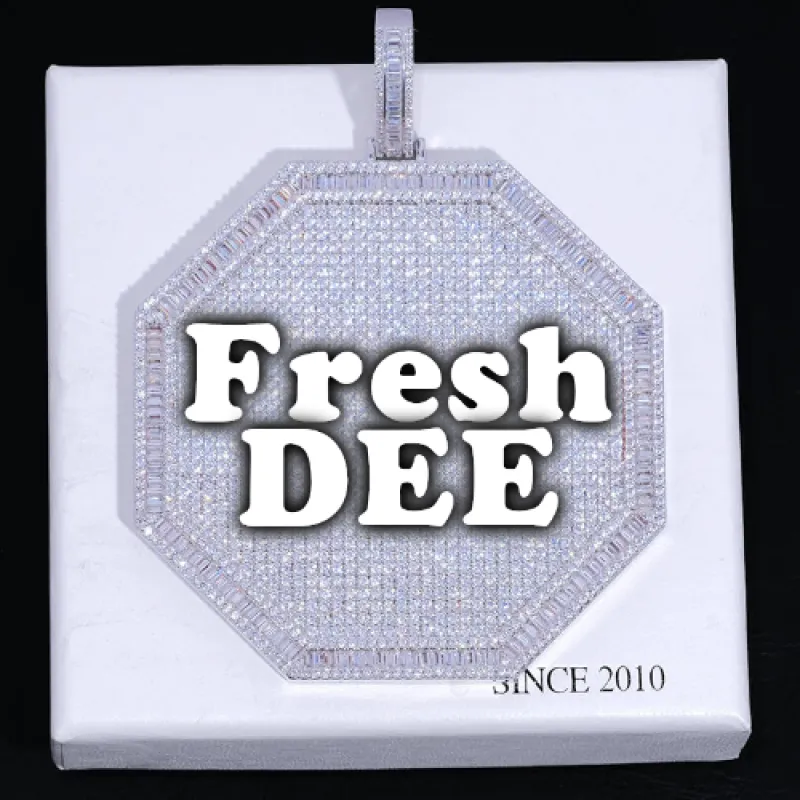 CUSTOM LETTER NECKLACE 3D BIG OCTAGON sold by The GUU Shop