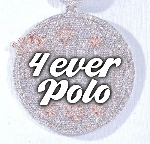 CUSTOM LETTER NECKLACE 3D BIG CROWN DISC sold by The GUU Shop