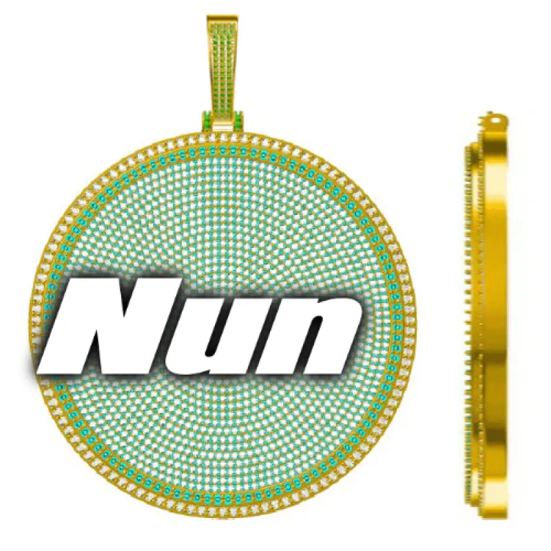 CUSTOM LETTER NECKLACE 3D BIG DISC sold by The GUU Shop