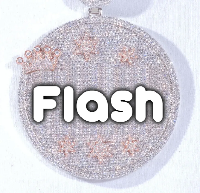 CUSTOM LETTER NECKLACE 3D BIG CROWN DISC sold by The GUU Shop