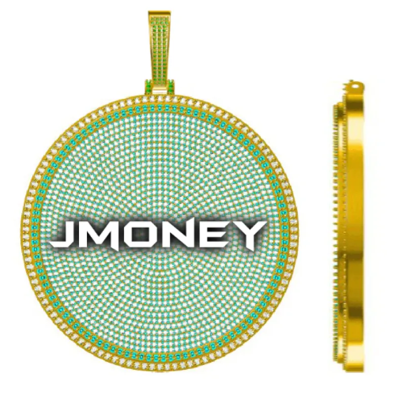 CUSTOM LETTER NECKLACE 3D BIG DISC sold by The GUU Shop