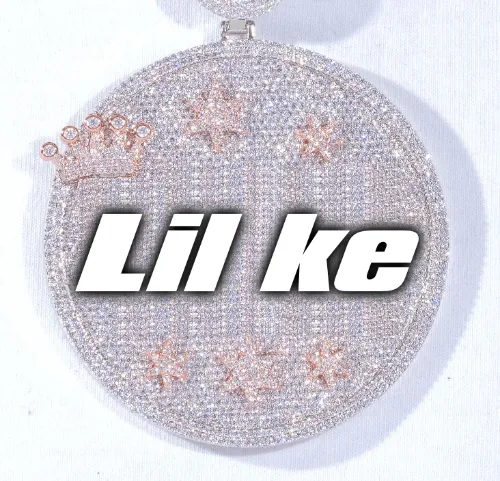 CUSTOM LETTER NECKLACE 3D BIG CROWN DISC sold by The GUU Shop