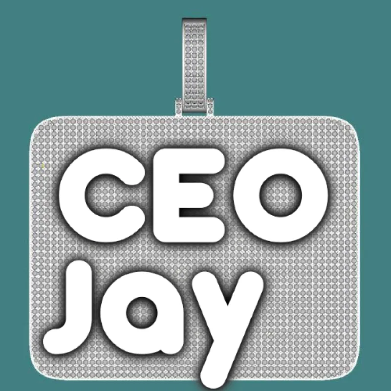 CUSTOM LETTER NECKLACE 3D BIG SQUARE sold by The GUU Shop