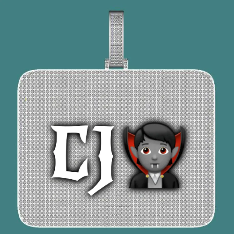 CUSTOM LETTER NECKLACE 3D BIG SQUARE sold by The GUU Shop