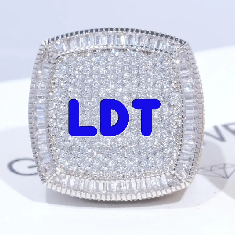 CUSTOM LETTER 3D ICED RING sold by The GUU Shop