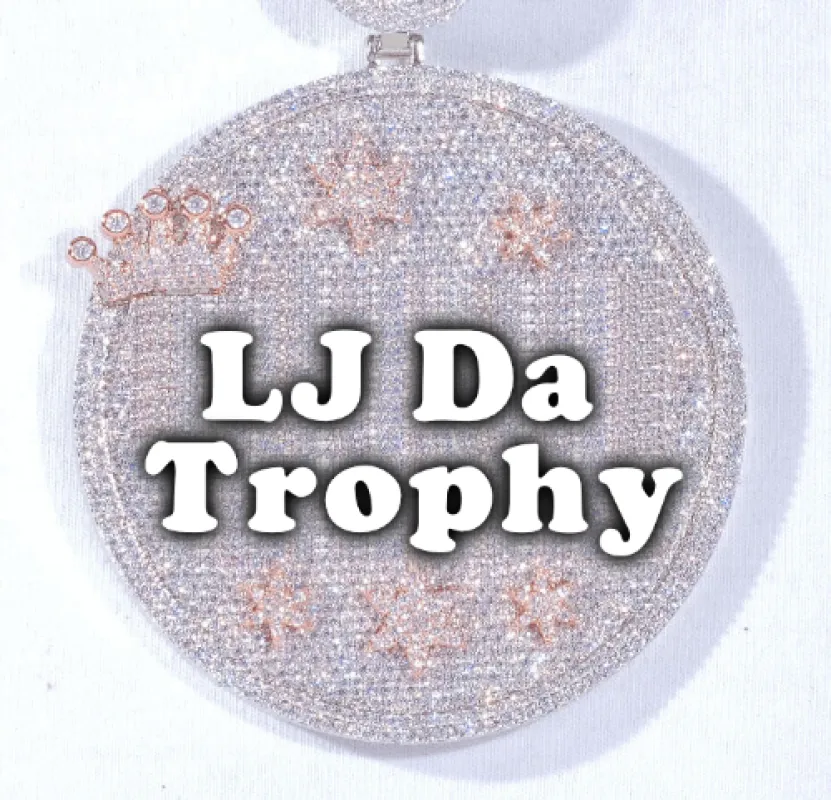 CUSTOM LETTER NECKLACE 3D BIG CROWN DISC sold by The GUU Shop