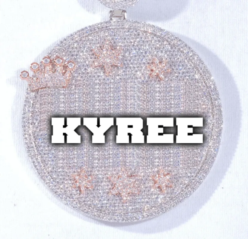 CUSTOM LETTER NECKLACE 3D BIG CROWN DISC made by The GUU Shop