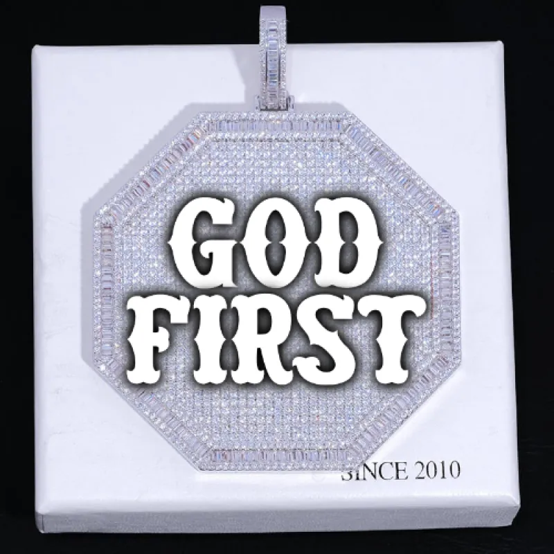 CUSTOM LETTER NECKLACE 3D BIG OCTAGON sold by The GUU Shop