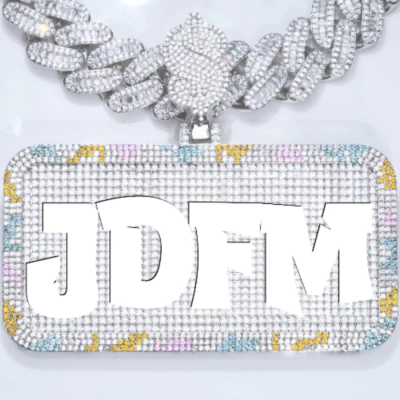 CUSTOM LETTER NECKLACE 3D COLORFUL SQUARE sold by The GUU Shop