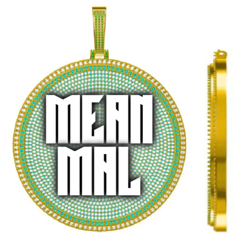 CUSTOM LETTER NECKLACE 3D BIG DISC sold by The GUU Shop