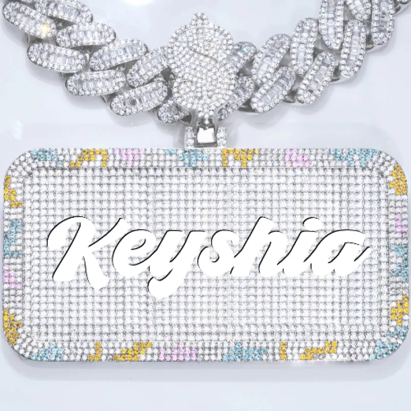 CUSTOM LETTER NECKLACE 3D COLORFUL SQUARE sold by The GUU Shop