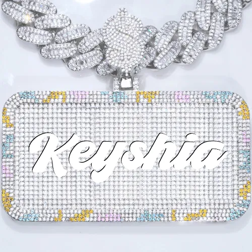 CUSTOM LETTER NECKLACE 3D COLORFUL SQUARE sold by The GUU Shop