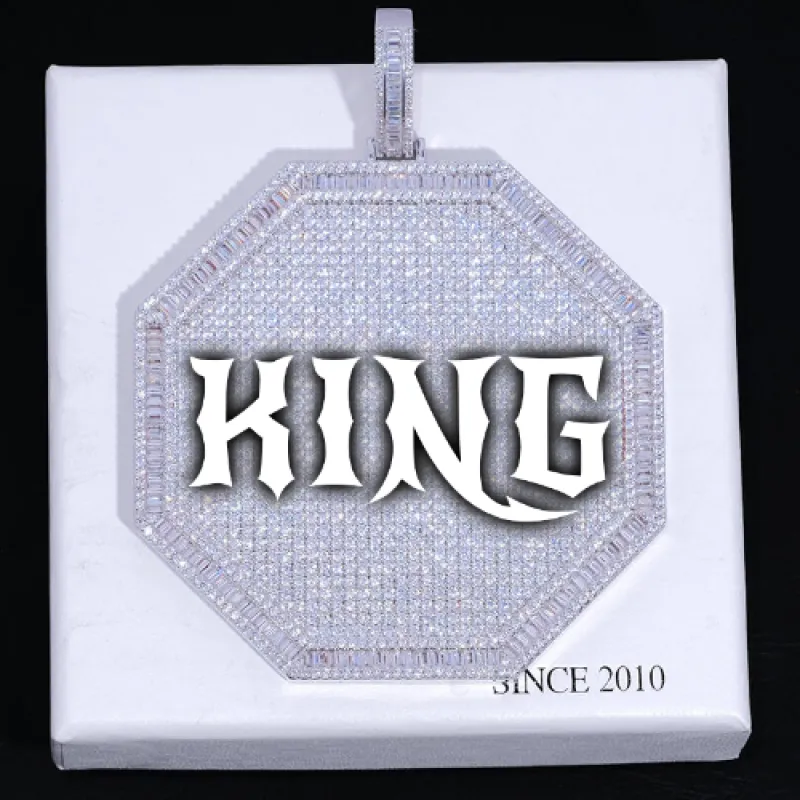 CUSTOM LETTER NECKLACE 3D BIG OCTAGON sold by The GUU Shop