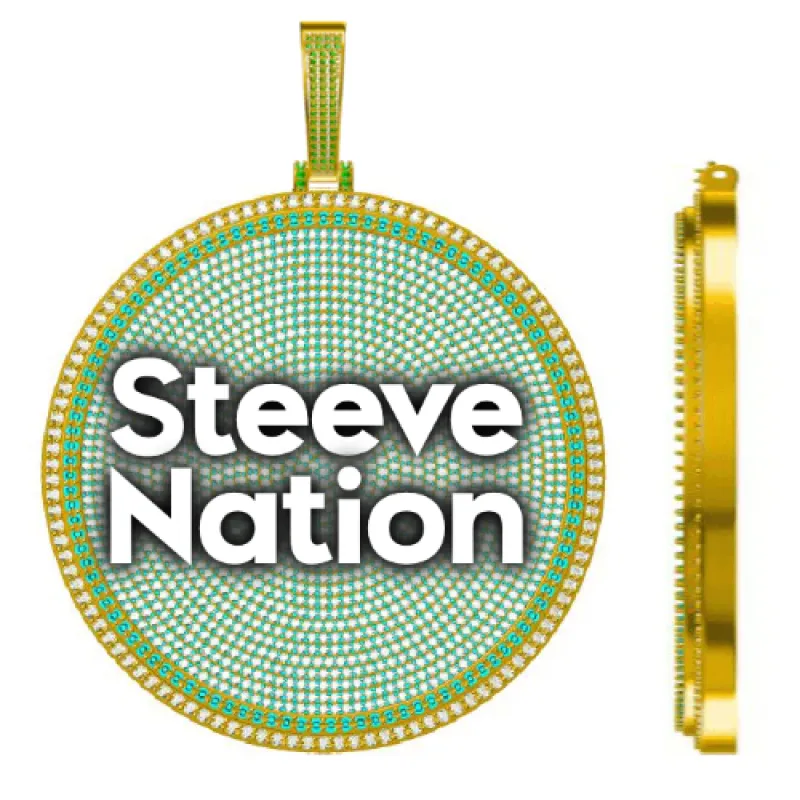 CUSTOM LETTER NECKLACE 3D BIG DISC sold by The GUU Shop