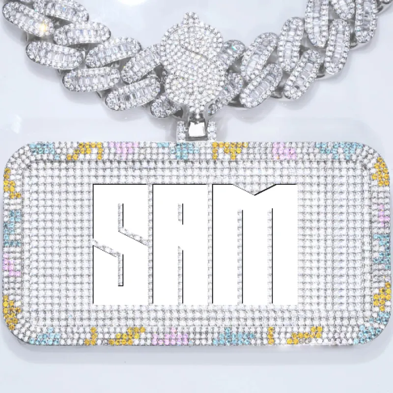 CUSTOM LETTER NECKLACE 3D COLORFUL SQUARE sold by The GUU Shop