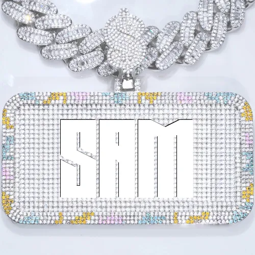 CUSTOM LETTER NECKLACE 3D COLORFUL SQUARE sold by The GUU Shop