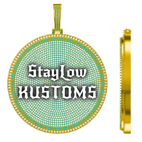 CUSTOM LETTER NECKLACE 3D BIG DISC sold by The GUU Shop