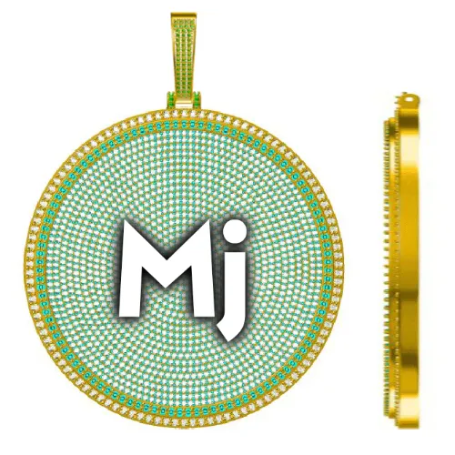 CUSTOM LETTER NECKLACE 3D BIG DISC sold by The GUU Shop