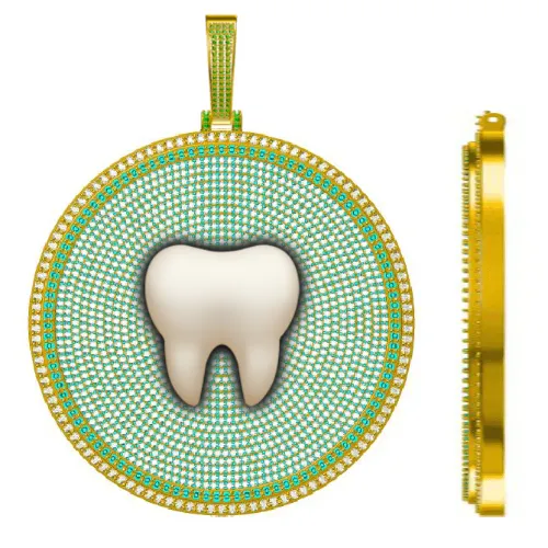 CUSTOM LETTER NECKLACE 3D BIG DISC sold by The GUU Shop