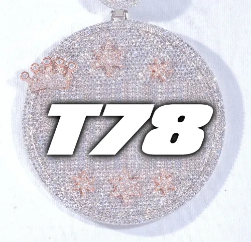 CUSTOM LETTER NECKLACE 3D BIG CROWN DISC sold by The GUU Shop