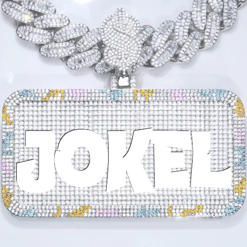 CUSTOM LETTER NECKLACE 3D COLORFUL SQUARE sold by The GUU Shop