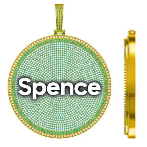 CUSTOM LETTER NECKLACE 3D BIG DISC sold by The GUU Shop