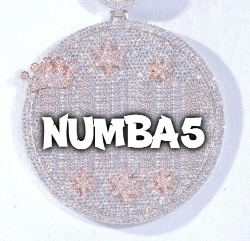 CUSTOM LETTER NECKLACE 3D BIG CROWN DISC made by The GUU Shop