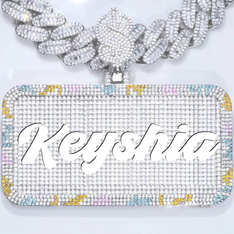 CUSTOM LETTER NECKLACE 3D COLORFUL SQUARE sold by The GUU Shop