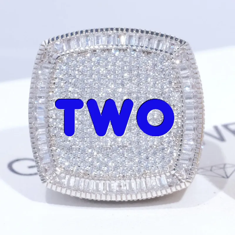 CUSTOM LETTER 3D ICED RING sold by The GUU Shop