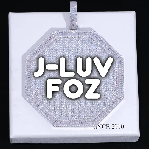 CUSTOM LETTER NECKLACE 3D BIG OCTAGON sold by The GUU Shop