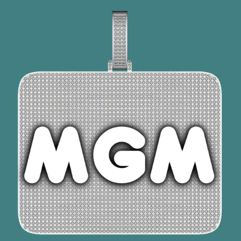 CUSTOM LETTER NECKLACE 3D BIG SQUARE sold by The GUU Shop