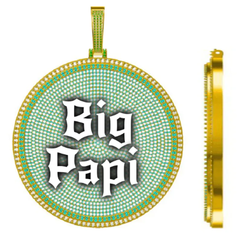 CUSTOM LETTER NECKLACE 3D BIG DISC sold by The GUU Shop