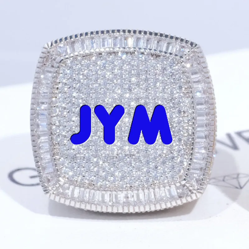 CUSTOM LETTER 3D ICED RING sold by The GUU Shop