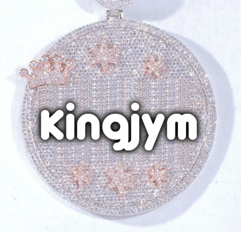 CUSTOM LETTER NECKLACE 3D BIG CROWN DISC made by The GUU Shop