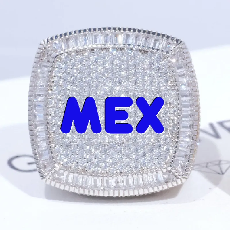 CUSTOM LETTER 3D ICED RING sold by The GUU Shop