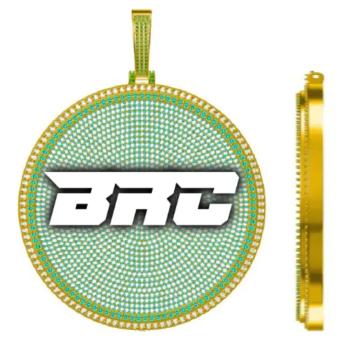 CUSTOM LETTER NECKLACE 3D BIG DISC sold by The GUU Shop