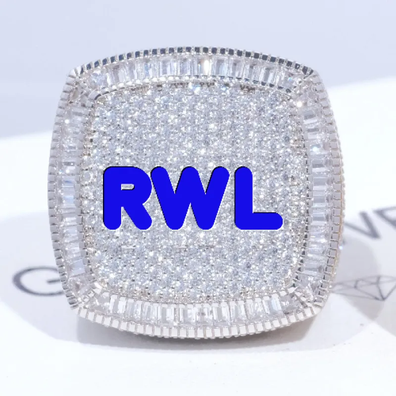 CUSTOM LETTER 3D ICED RING sold by The GUU Shop