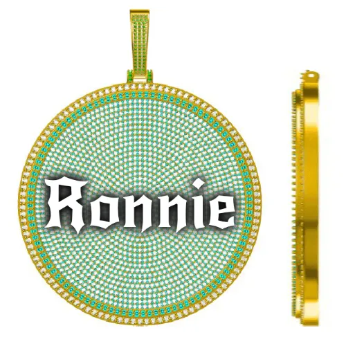 CUSTOM LETTER NECKLACE 3D BIG DISC sold by The GUU Shop