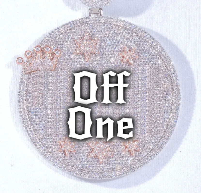 CUSTOM LETTER NECKLACE 3D BIG CROWN DISC made by The GUU Shop