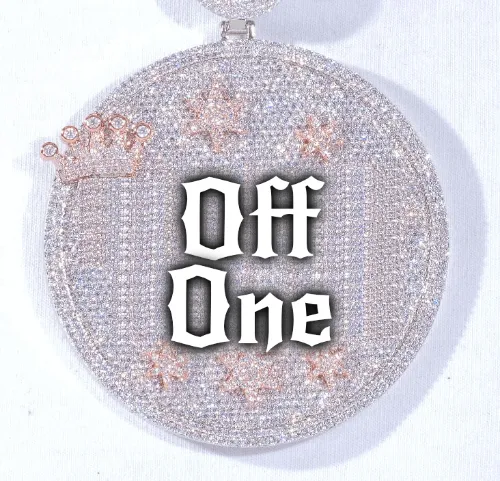 CUSTOM LETTER NECKLACE 3D BIG CROWN DISC sold by The GUU Shop