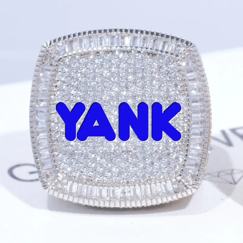 CUSTOM LETTER 3D ICED RING sold by The GUU Shop