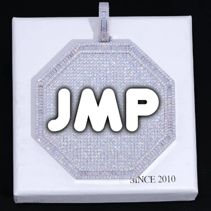 CUSTOM LETTER NECKLACE 3D BIG OCTAGON sold by The GUU Shop