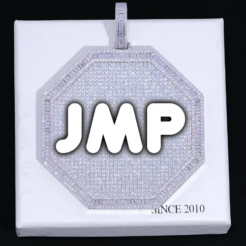 CUSTOM LETTER NECKLACE 3D BIG OCTAGON sold by The GUU Shop