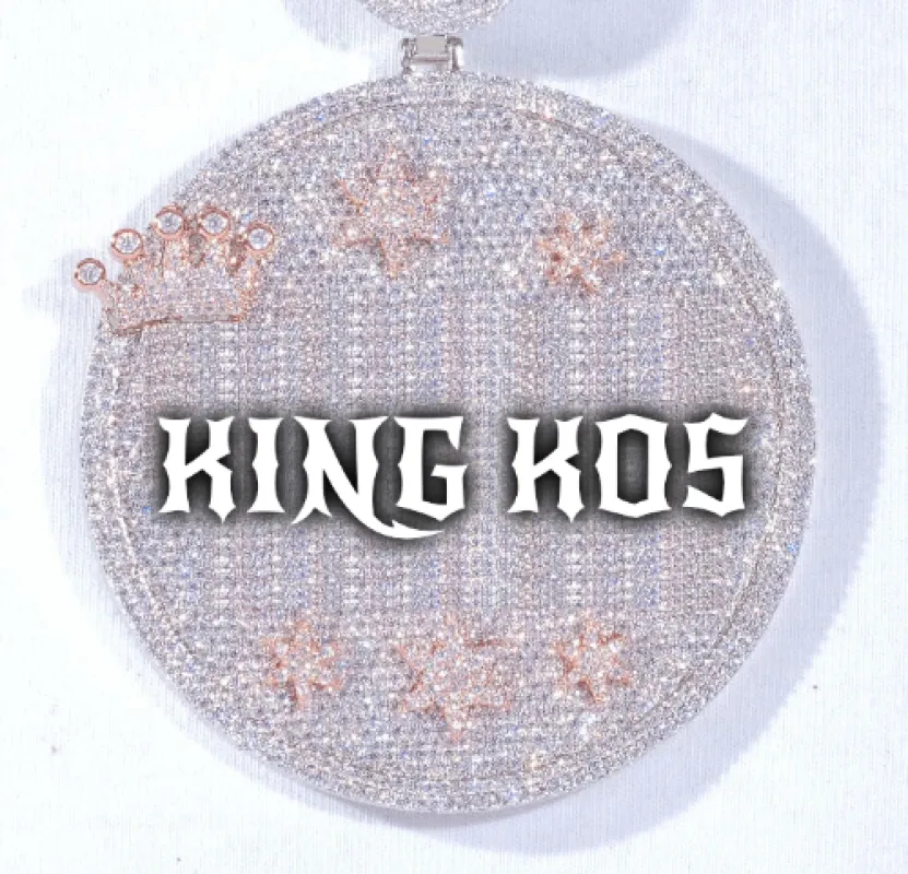 CUSTOM LETTER NECKLACE 3D BIG CROWN DISC sold by The GUU Shop